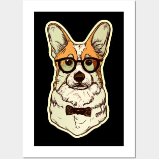 Hipster Corgi Vintage Dog Lover Puppy Retro Posters and Art